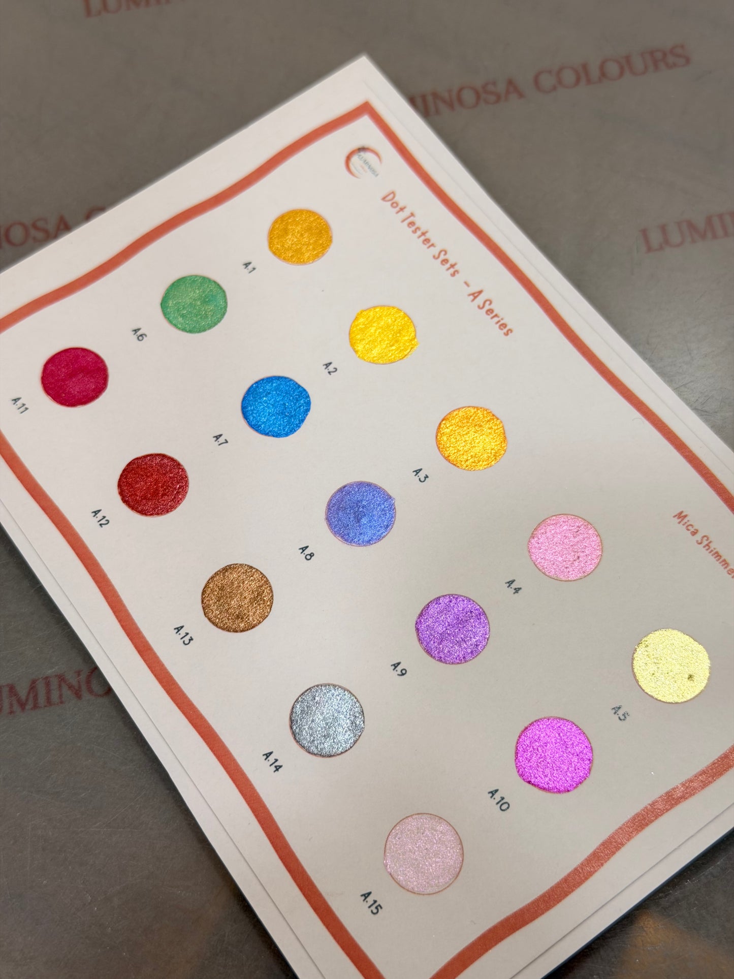 Dot Sample Pack - Series A - Shimmer Mica Watercolours Tester Palette
