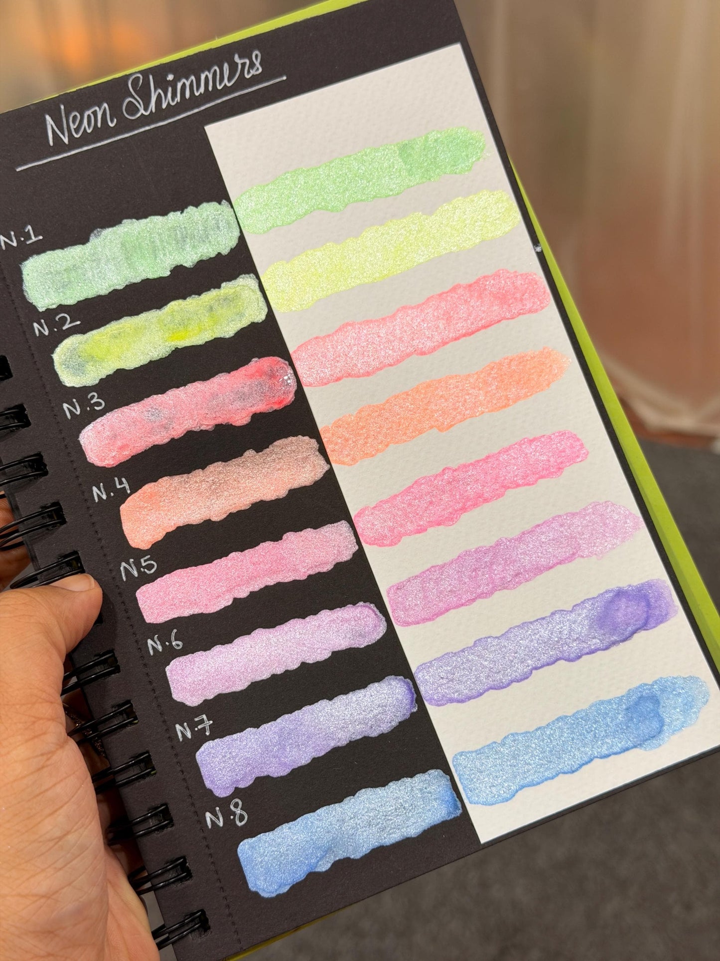 Neon Pastel Yellow - Shimmer Watercolour Half Pan - Handmade Watercolours, Gifts for artists, Calligraphy Inks