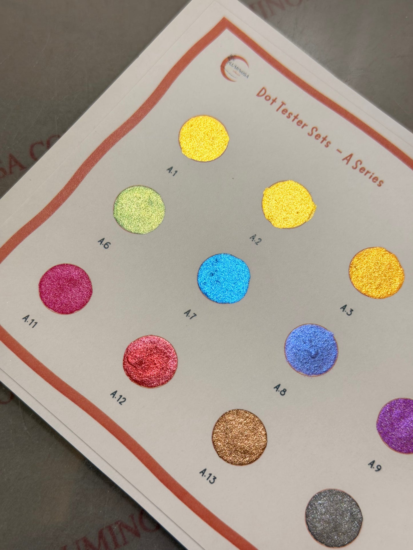 Dot Sample Pack - Series A - Shimmer Mica Watercolours Tester Palette