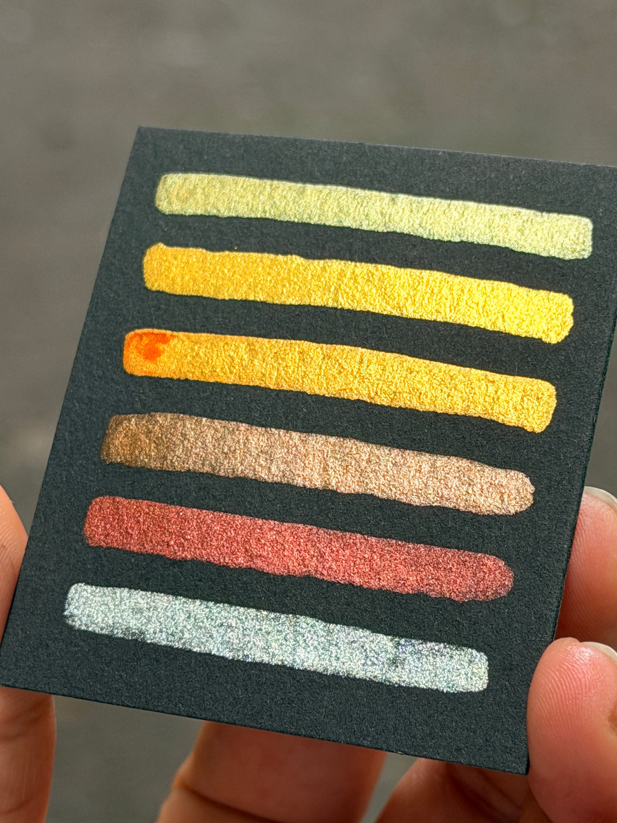 Basics Shimmer Watercolor Half Pans – Golden, Silver, Reds, Browns – Art Supplies
