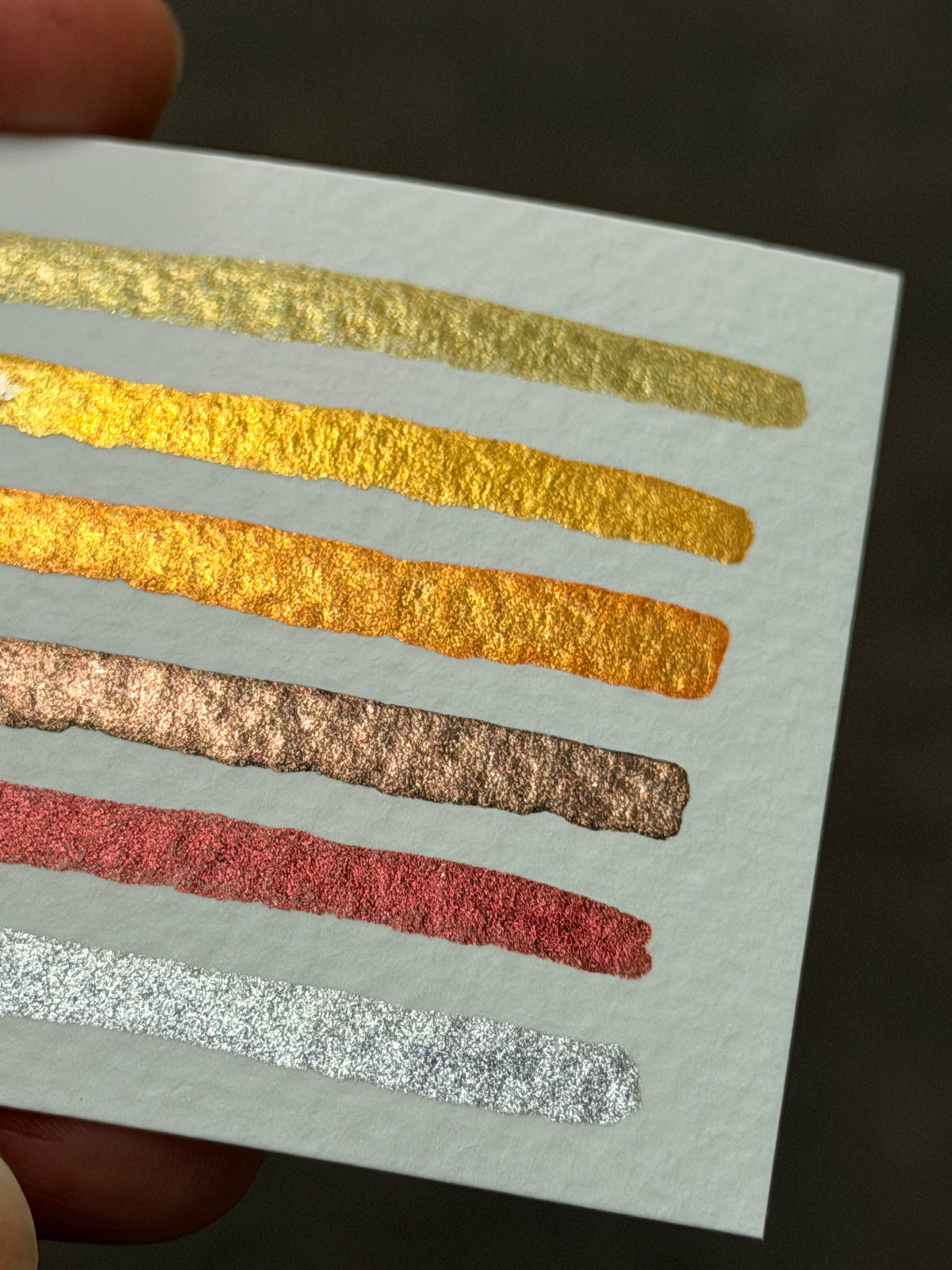 Basics Shimmer Watercolor Half Pans – Golden, Silver, Reds, Browns – Art Supplies