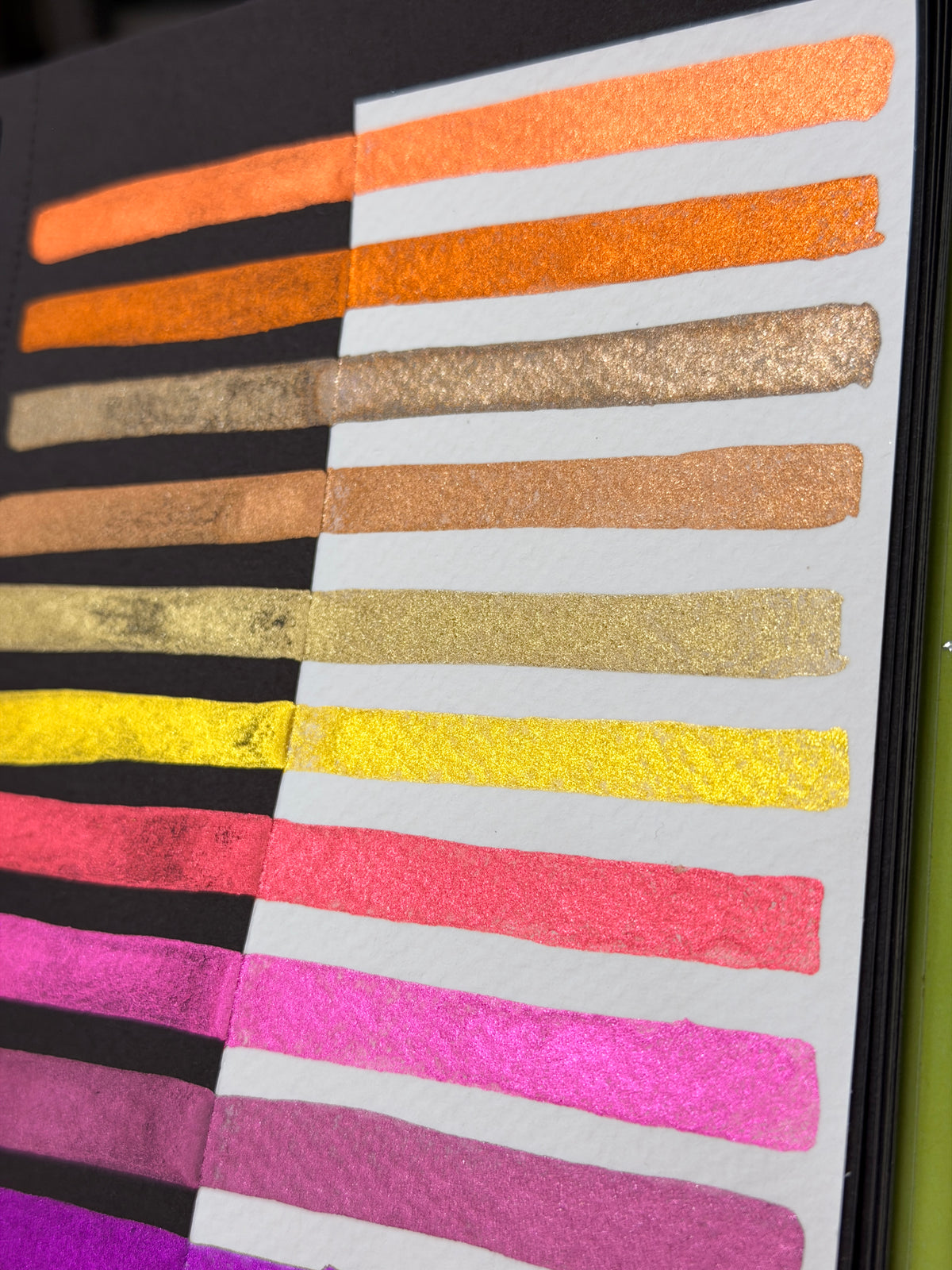 Chrome Pop Watercolour Palette - Set of 12 button pans - Handmade Metallic Watercolours