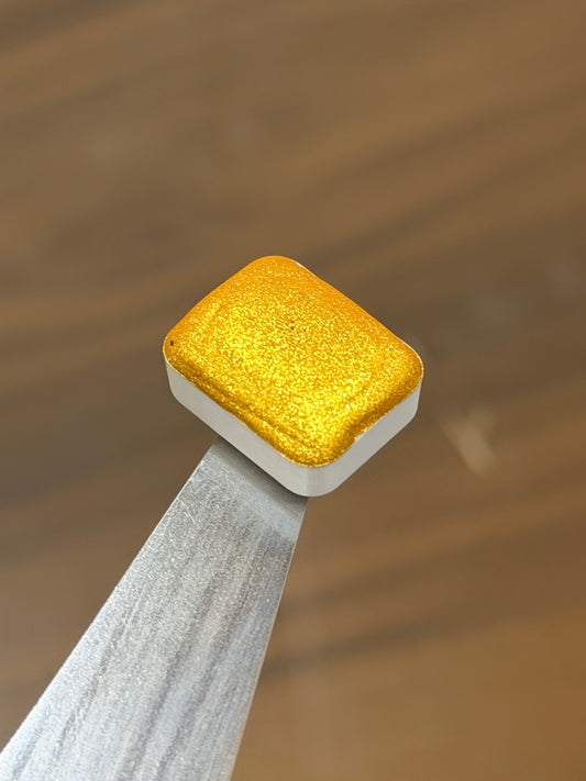 Marigold- Chrome Yellow Paint - Handmade Sparkly watercolours - Glitter Paint 1.5ML