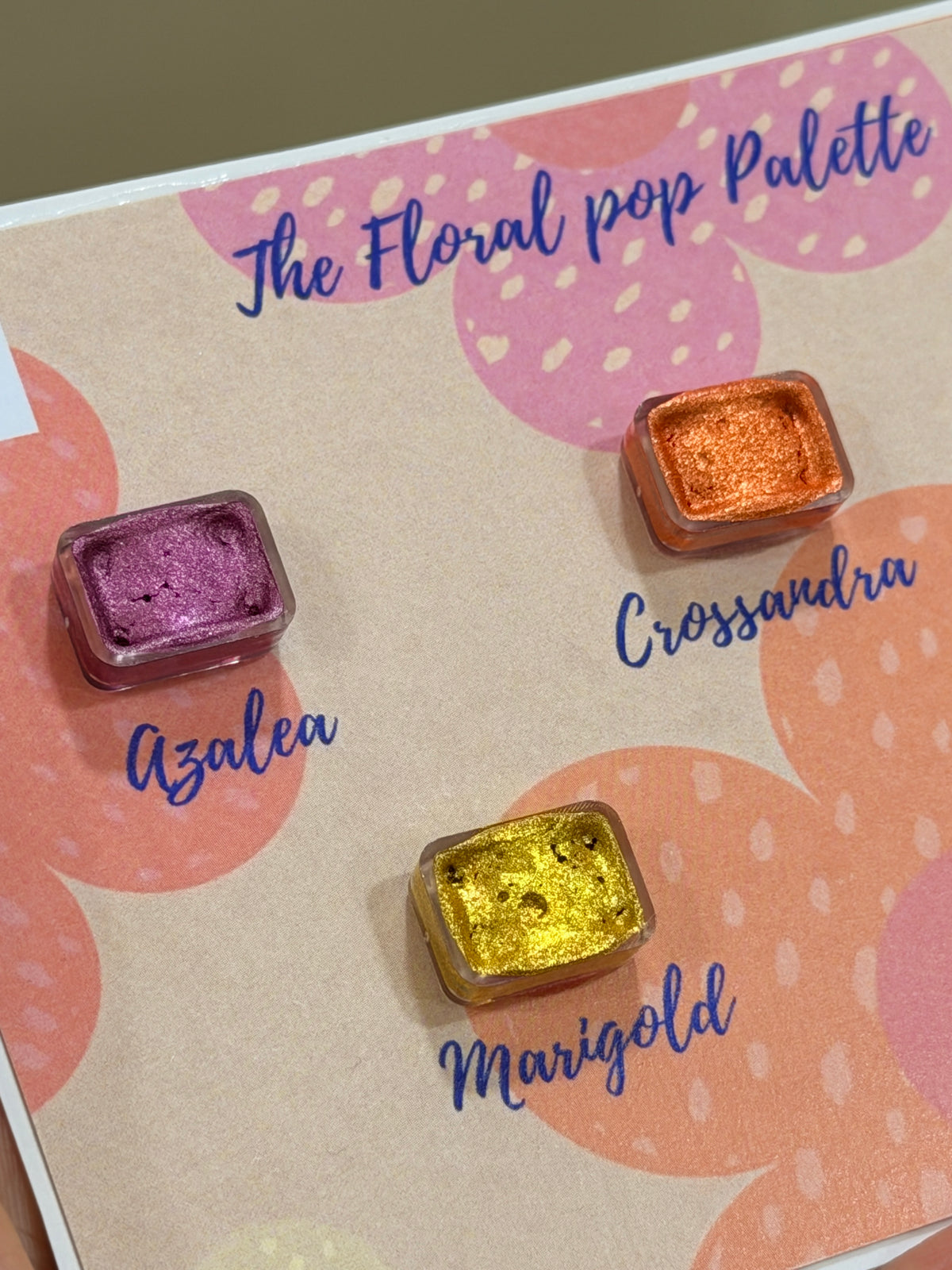 The floral pop Chrome Palette - Tester Palette| Handmade Metallic Watercolours | Glitter Paints (Copy)