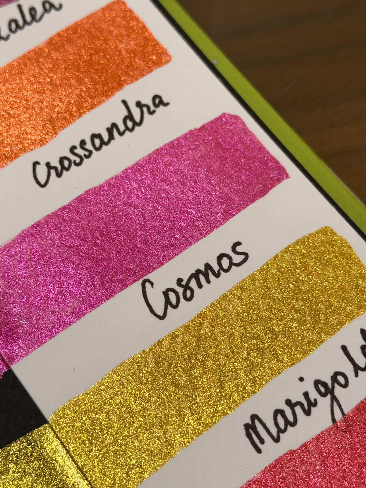 The floral pop Chrome Palette - Set of 5 Quarter Pans- Handmade Metallic Watercolours | Glitter Paints
