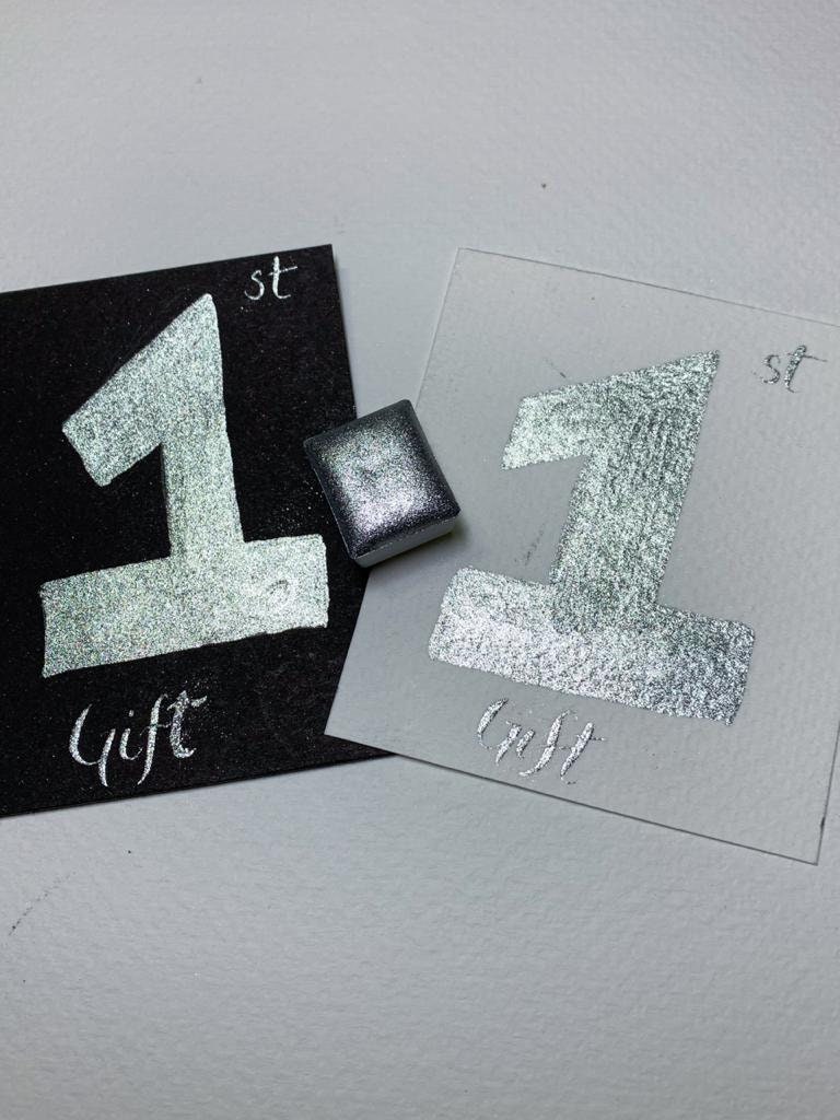 First Gift - Mercury Silver Metallic Watercolour Half Pan