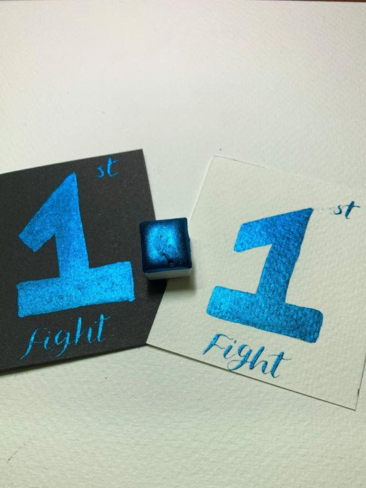 First Fight - Teal Metallic Watercolour Half Pan