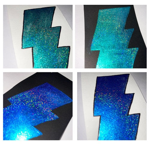 Holographic Watercolour Tester Mini pan Palette | Holographic Watercolor | Handmade Metallic Watercolors | Chrome | Calligraphy Ink