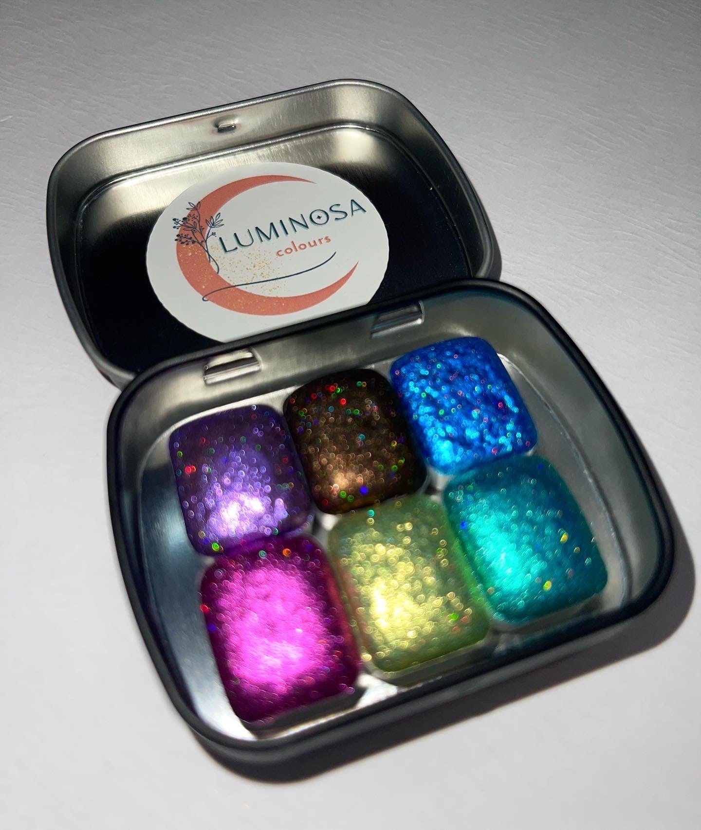 HOLO-SHOCK Holographic Glitter - Handmade Watercolours - Set of 6 Quarter pans
