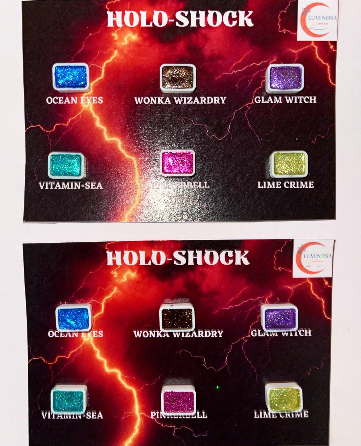 Holo-Shock Mini Palette | Holographic Watercolor | Handmade Metallic Watercolors | Chrome | Calligraphy Ink