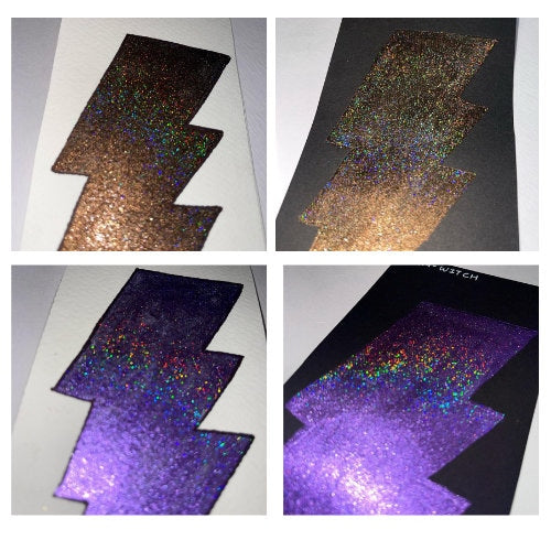 Holographic Watercolour Tester Mini pan Palette | Holographic Watercolor | Handmade Metallic Watercolors | Chrome | Calligraphy Ink