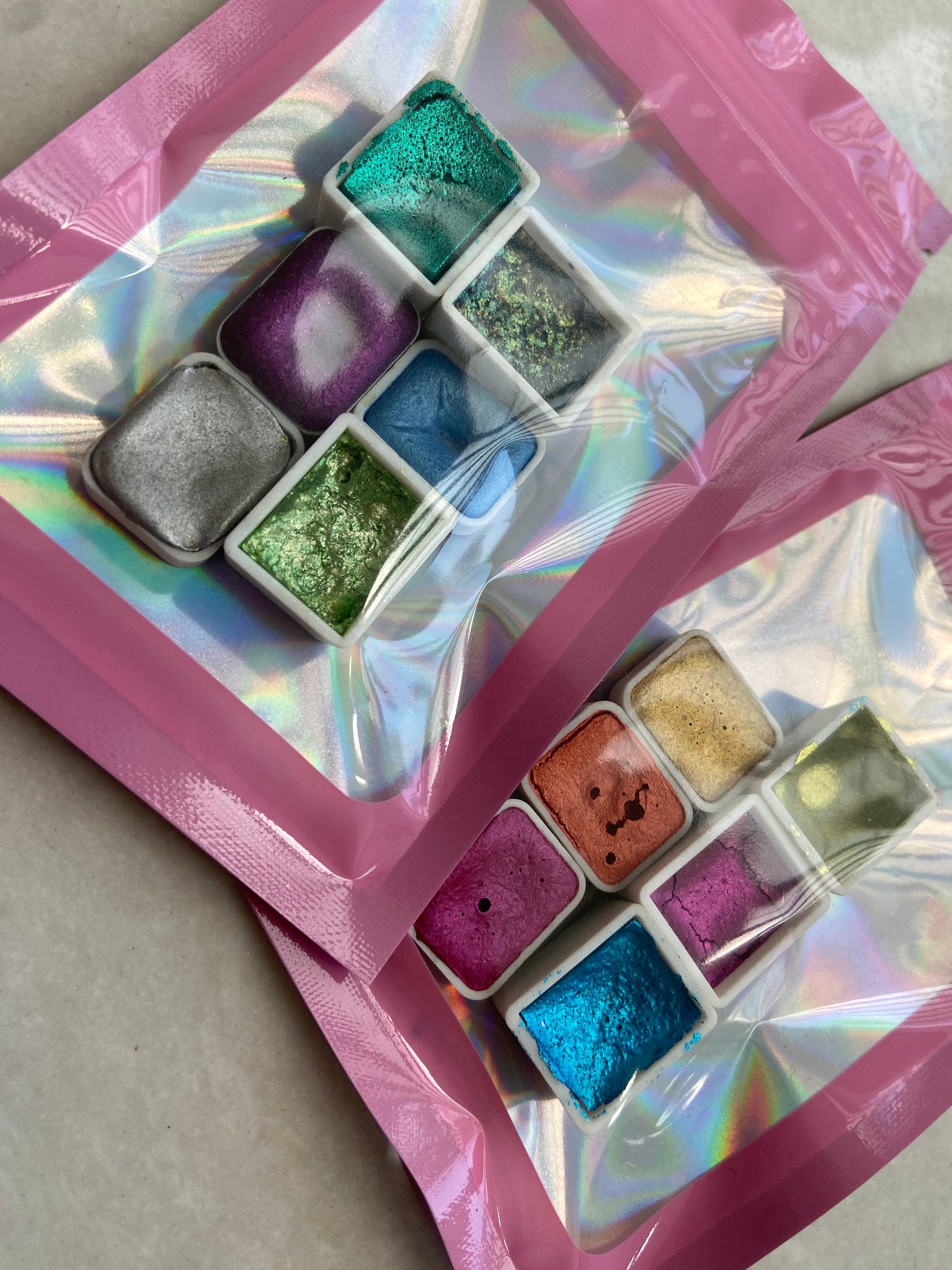 Handmade Shimmer Watercolor Paint Set - Metallic & Iridescent Colors