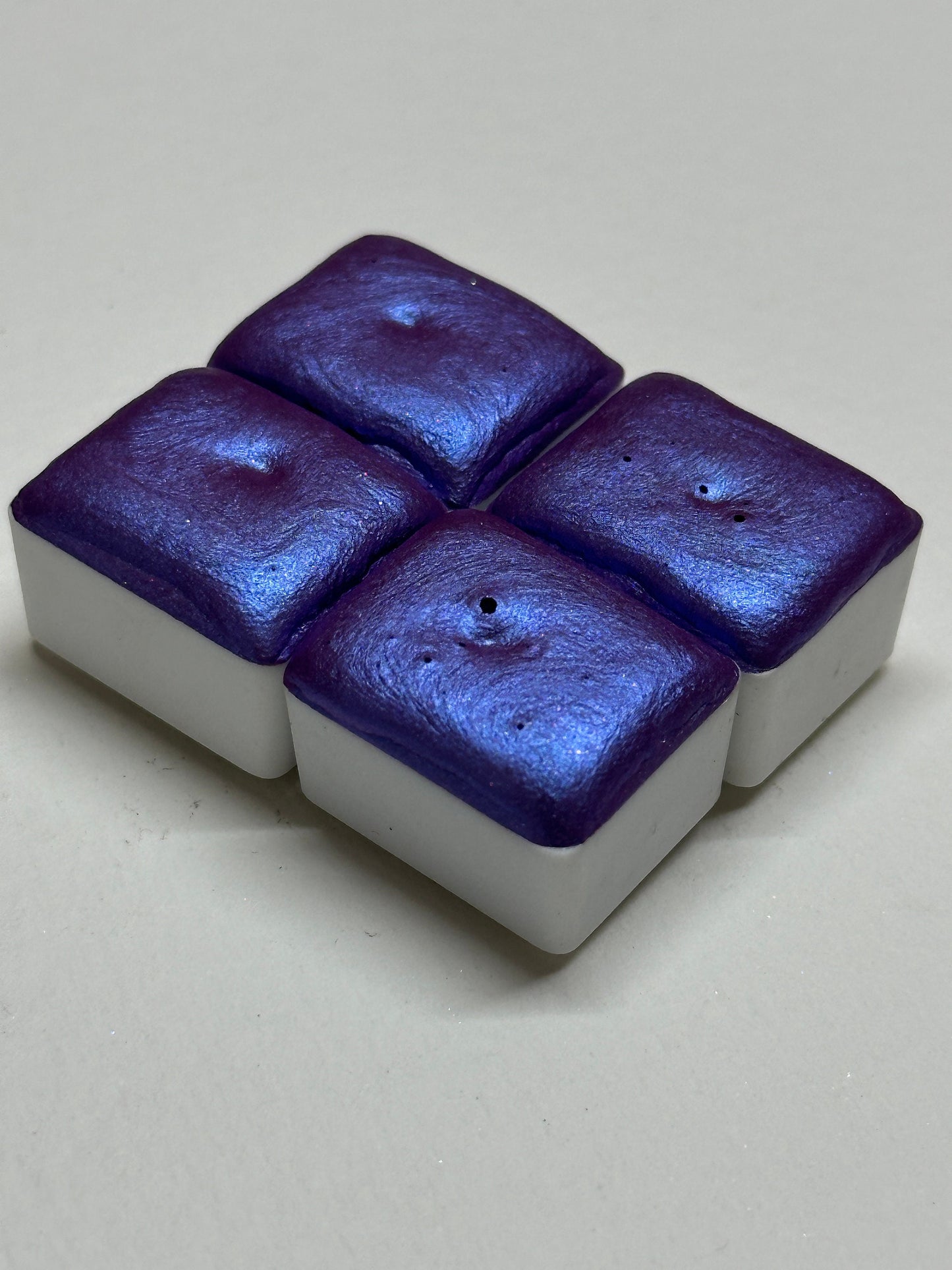 Shiny Purple Handmade Watercolour - Magic - Non-Toxic Shimmer Watercolours - Purple metallic watercolour half pan , purple ink, gum arabic