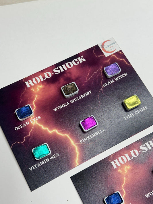 Holographic Watercolour Tester Mini pan Palette | Holographic Watercolor | Handmade Metallic Watercolors | Chrome | Calligraphy Ink