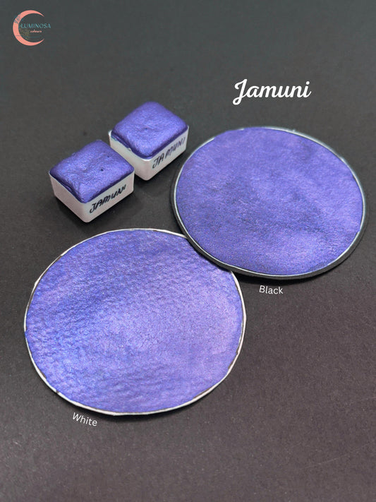 Jamuni - Purple Sparkly Paint - Non-Toxic Metallic Watercolour, Calligraphy Ink - handmade watercolour Half Pan