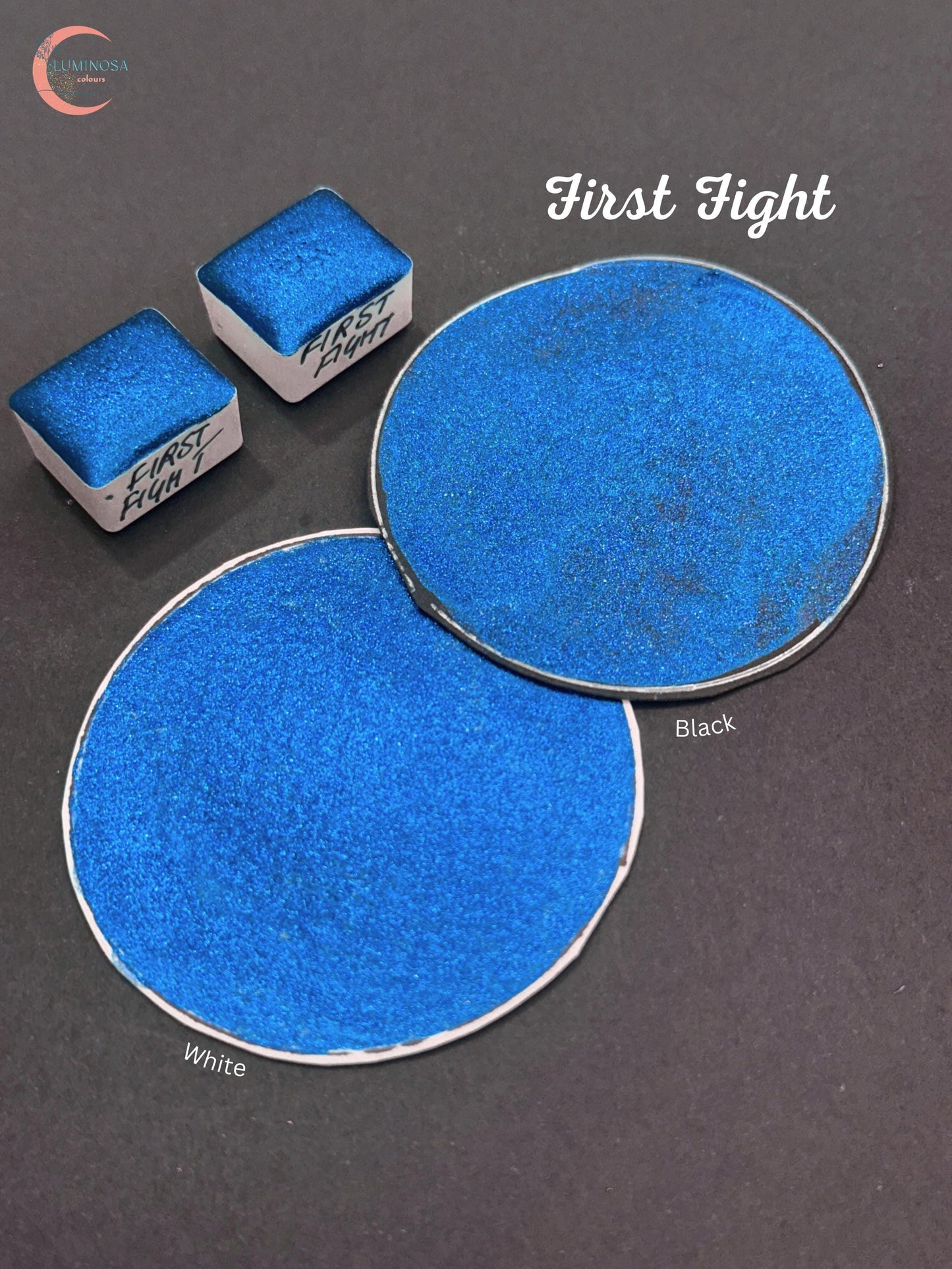 First Fight - Teal Chrome Metallic Watercolour Half pan, super sparkly, mirror pigment
