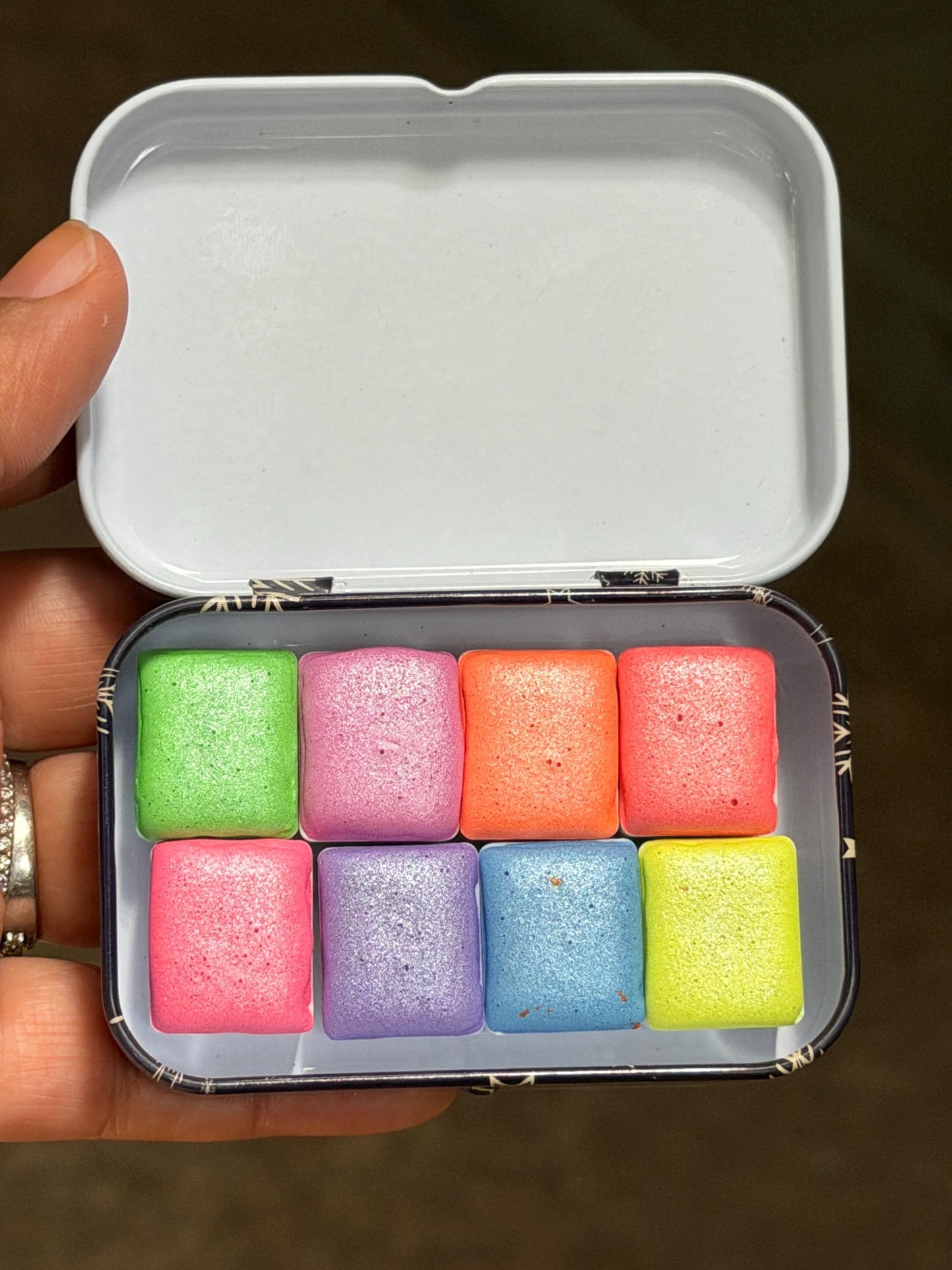 Bright Metallic Neon Shimmer Watercolours - Set of 8 Half Pans