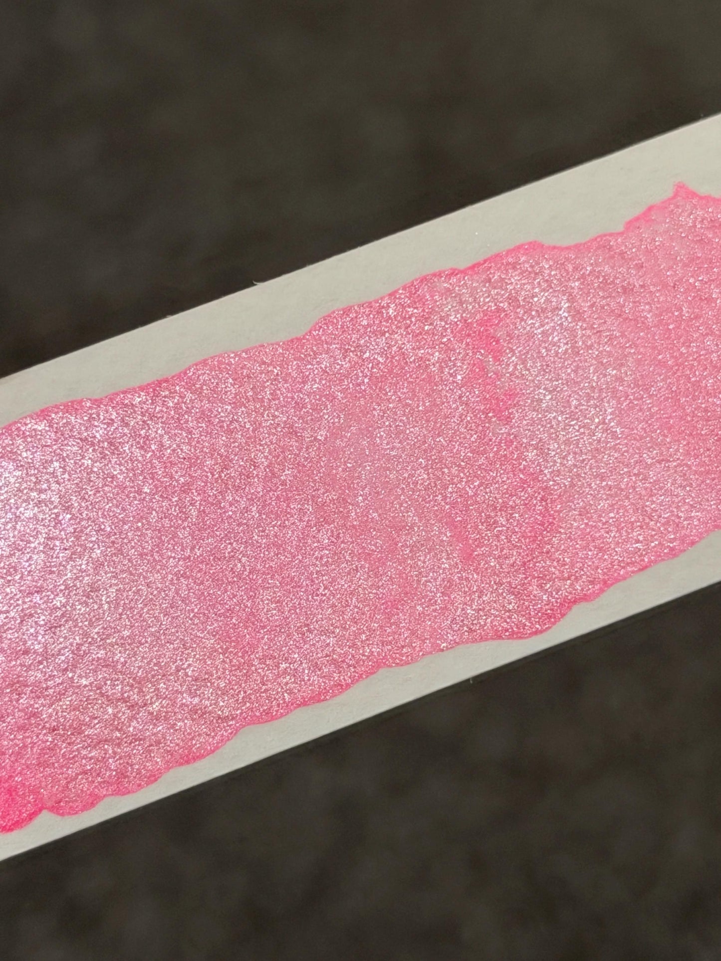 Neon Pastel Red - Shimmer Watercolour Half Pan - Handmade Watercolours, Gifts for artists, Calligraphy Inks