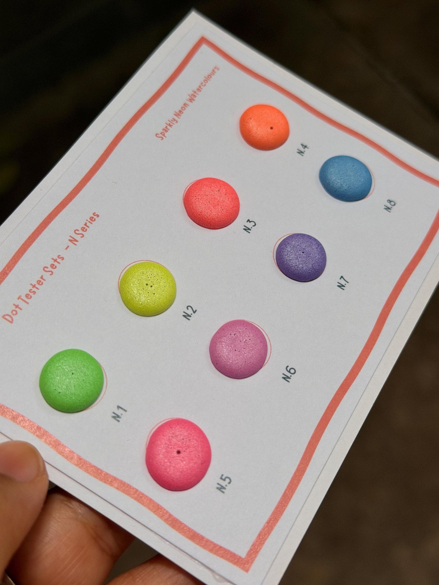 Neon Watercolour Tester Palette - Set of 8 Samples - Shimmery Neon Pastel Watercolours - Handmade Paints