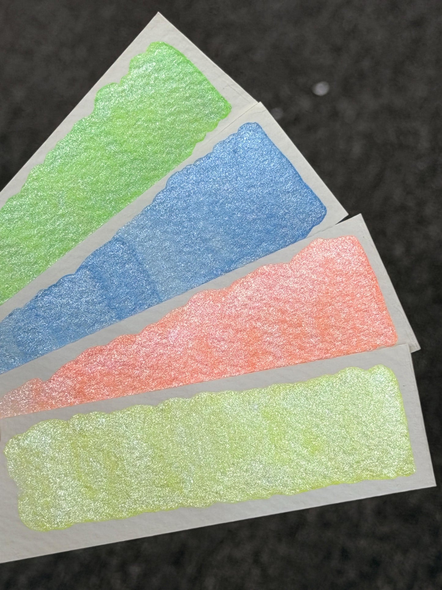 Neon Watercolour Tester Palette - Set of 8 Samples - Shimmery Neon Pastel Watercolours - Handmade Paints