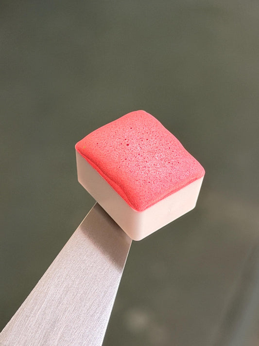Neon Pastel Red - Shimmer Watercolour Half Pan - Handmade Watercolours, Gifts for artists, Calligraphy Inks