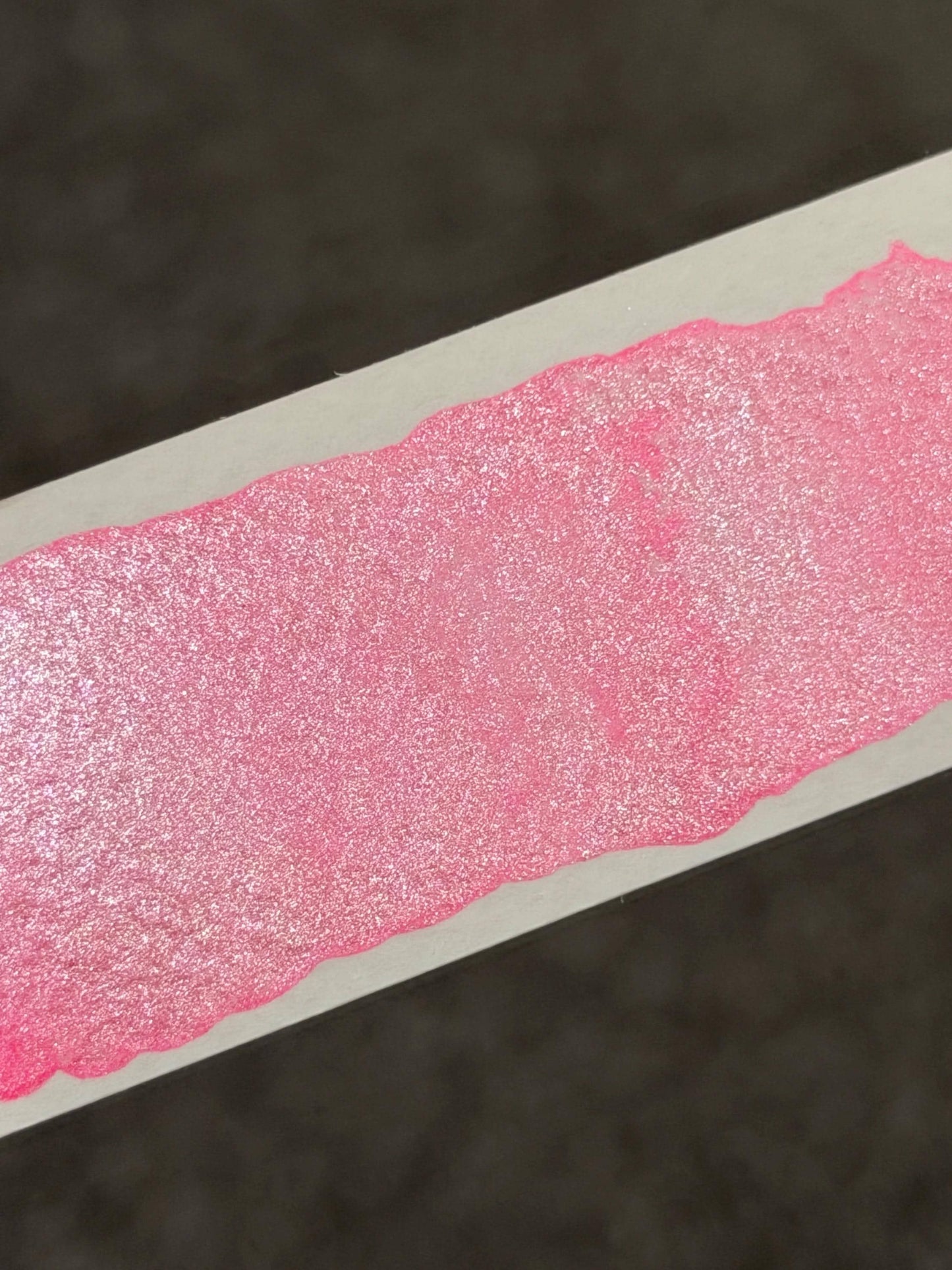 Neon Bubble Gum Pink - Shimmer Watercolour Half Pan - Handmade Watercolours, Gifts for artists, Calligraphy Inks