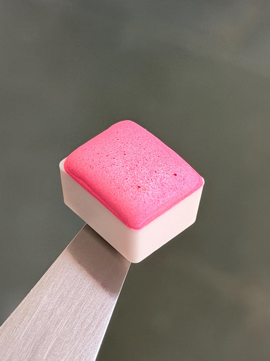 Neon Bubble Gum Pink - Shimmer Watercolour Half Pan - Handmade Watercolours, Gifts for artists, Calligraphy Inks