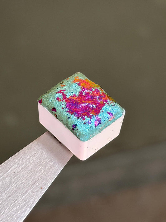 Mermaid - Holographic/Colourshifter Flakes Handmade Shimmer Watercolour Half Pan - Super glittery Paints